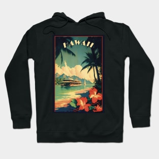 Hawaii Vintage Retro Travel Poster Hoodie